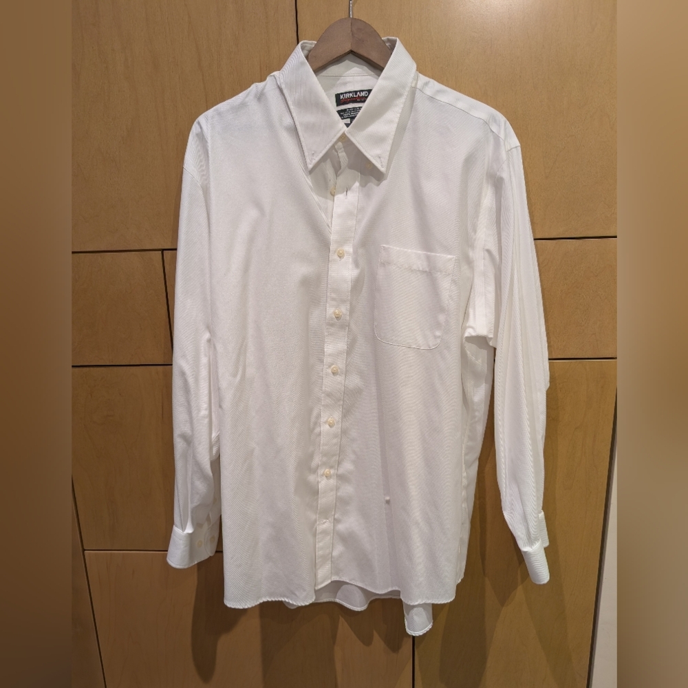 Kirkland Signature Men's Crisp White Dress Shirt
